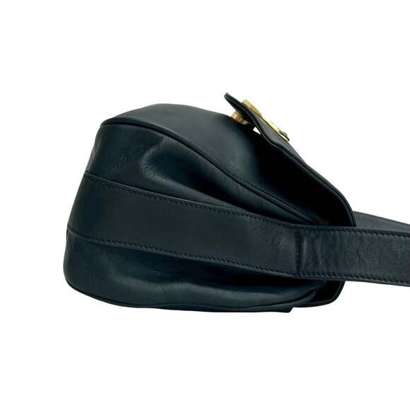GUCCI (Old Gucci) Vintage Horseshoe Leather Shoulder Bag/Pochette, Navy, i36-8 - Picture 6 of 10